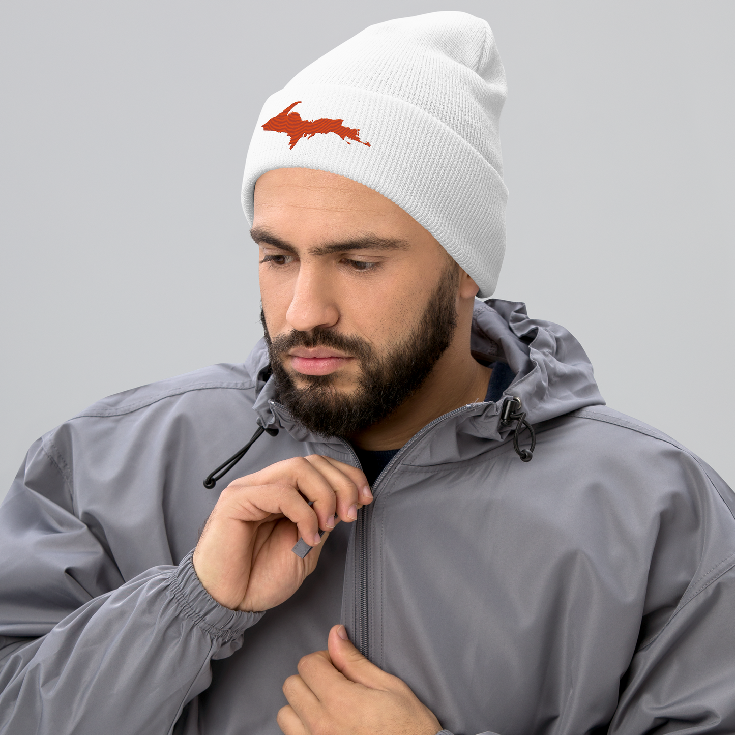 Upper Peninsula Cuffed Beanie | Maple Leaf Orange