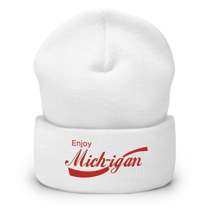 'Enjoy Michigan' Cuffed Beanie | Sodapop Parody