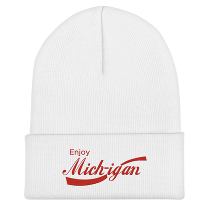 'Enjoy Michigan' Cuffed Beanie | Sodapop Parody