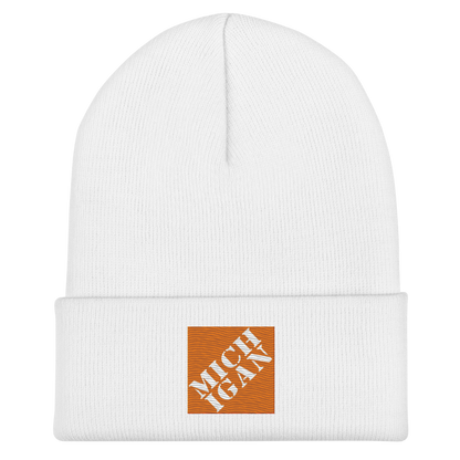 'Michigan' Cuffed Beanie | Construction Retail Parody