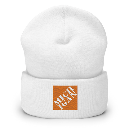 'Michigan' Cuffed Beanie | Construction Retail Parody