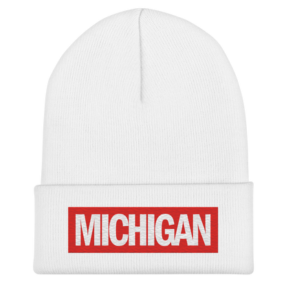 'Michigan' Cuffed Beanie | Superhero Factory Parody