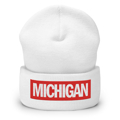 'Michigan' Cuffed Beanie | Superhero Factory Parody