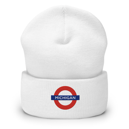 'Michigan' Cuffed Beanie | London Tube Parody