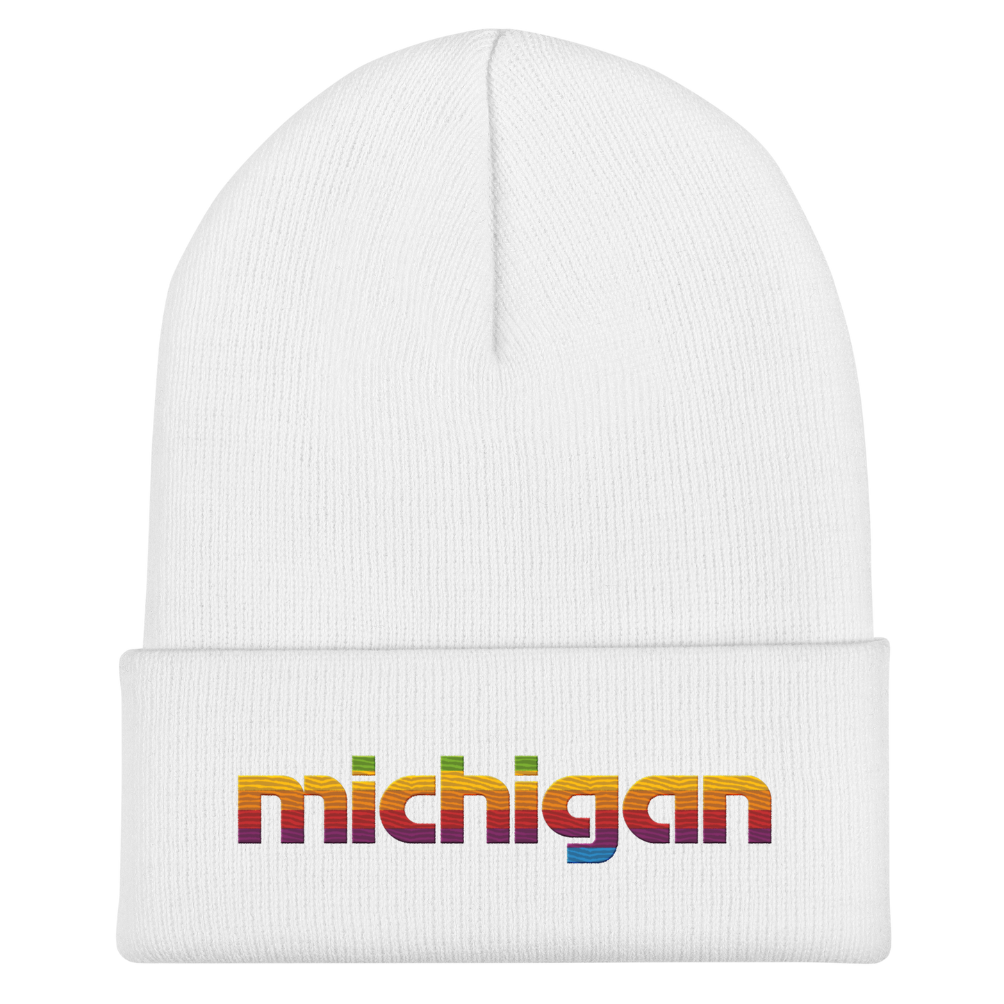 'Michigan' Cuffed Beanie | 80s Pomaceous Tech Parody