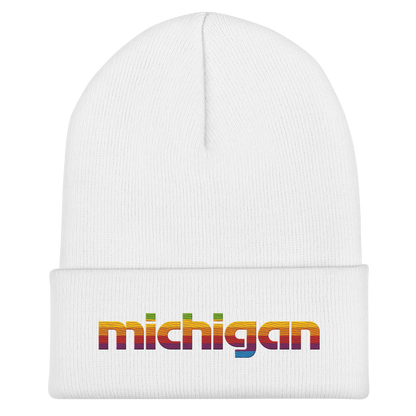 'Michigan' Cuffed Beanie | 80s Pomaceous Tech Parody