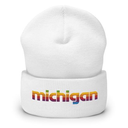 'Michigan' Cuffed Beanie | 80s Pomaceous Tech Parody