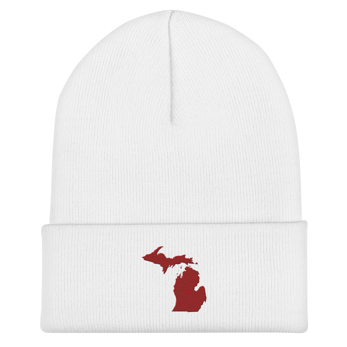 Michigan Cuffed Beanie | Thimbleberry Red Outline