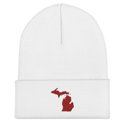 Michigan Cuffed Beanie | Thimbleberry Red Outline