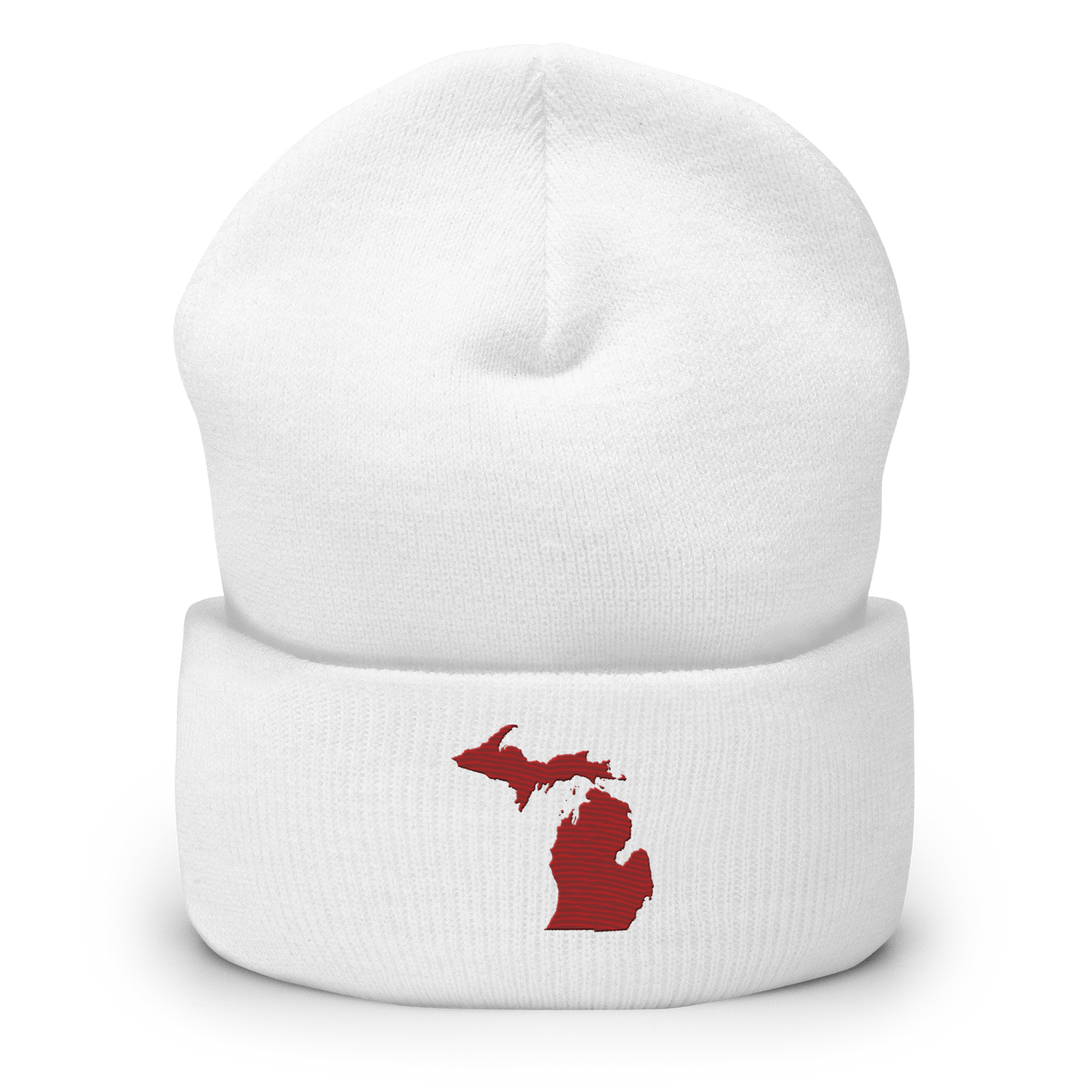 Michigan Cuffed Beanie | Thimbleberry Red Outline