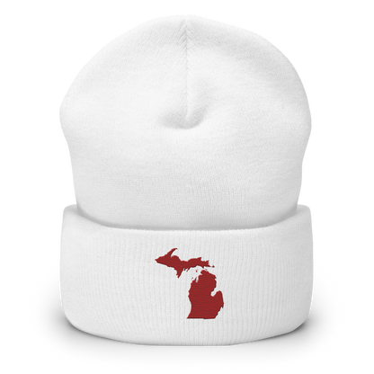 Michigan Cuffed Beanie | Thimbleberry Red Outline