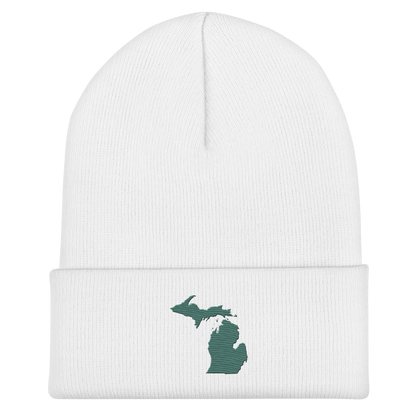 Michigan Cuffed Beanie | Copper Green Outline