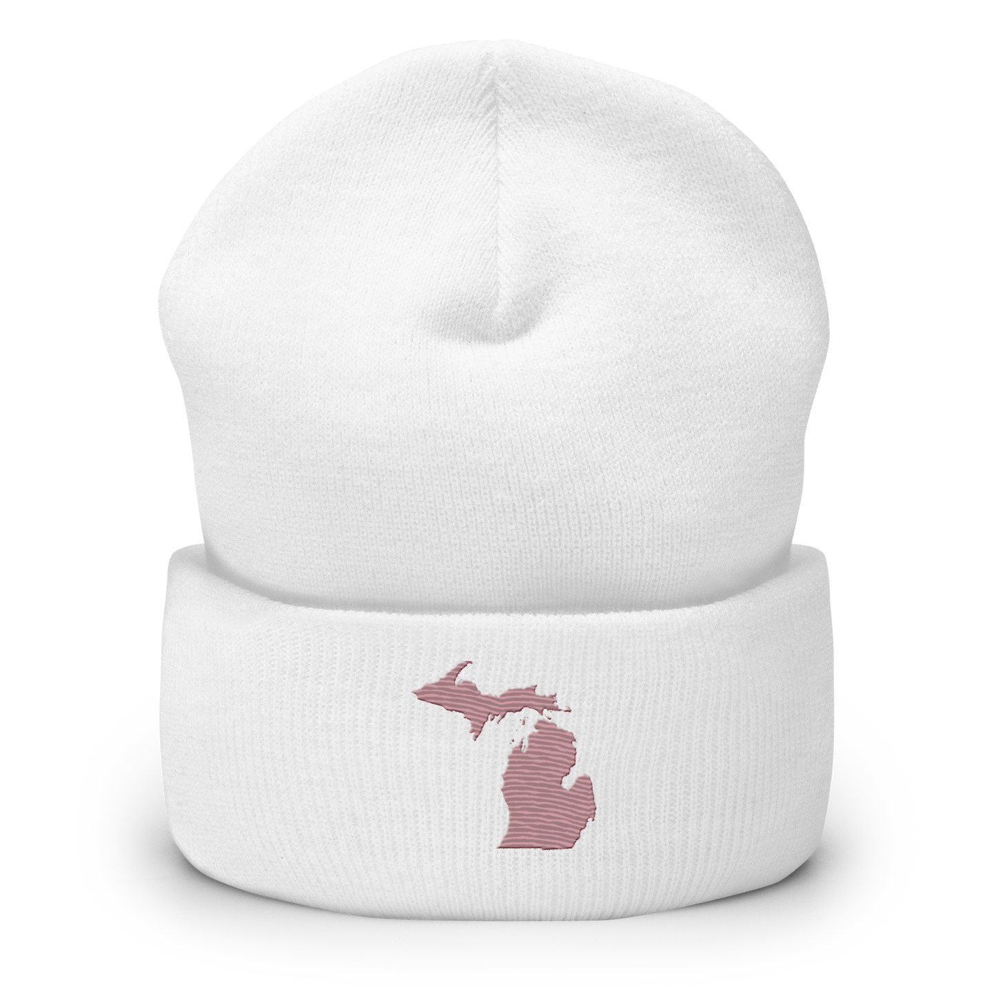 Michigan Cuffed Beanie | Cherry Blossom Pink Outline