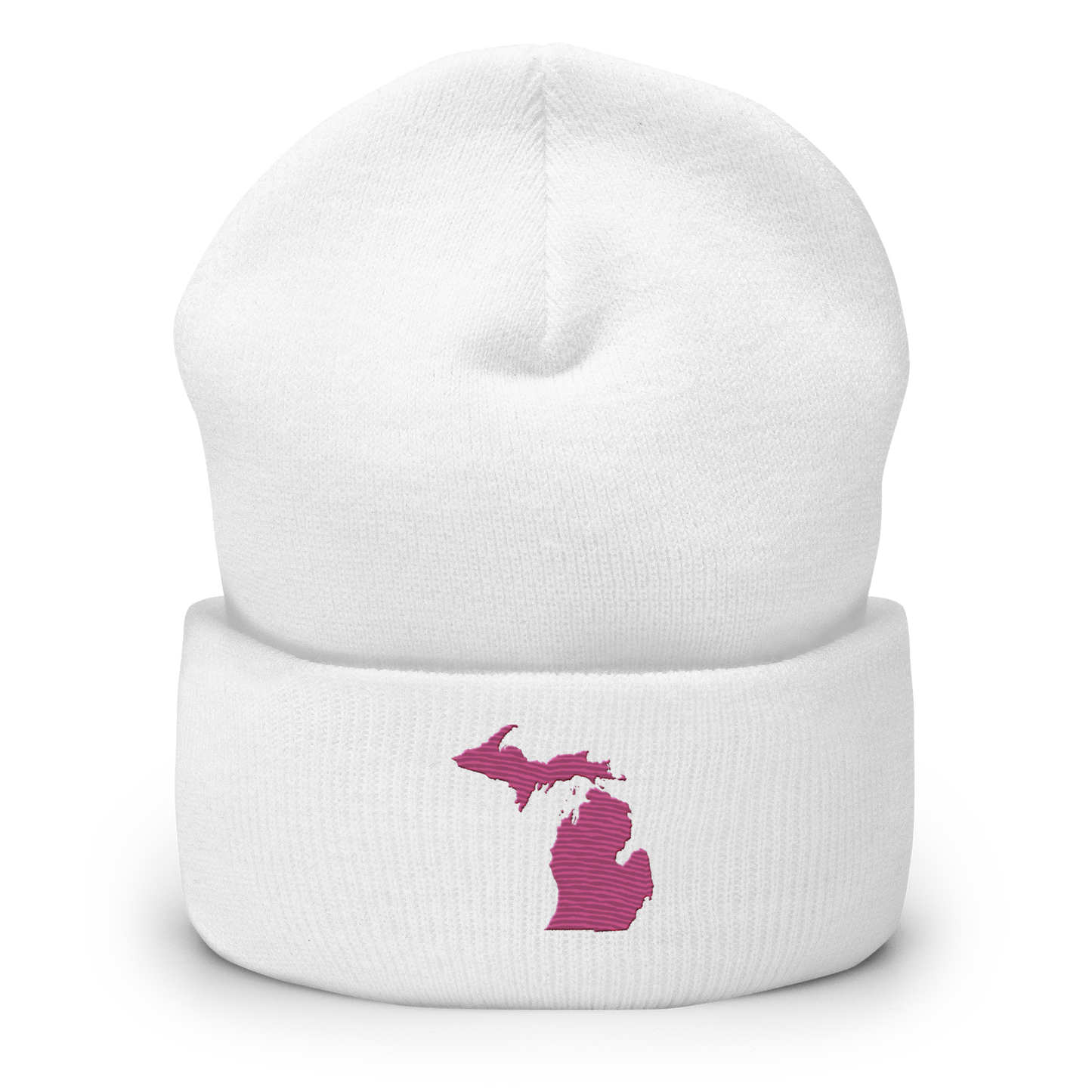 Michigan Cuffed Beanie | Apple Blossom Pink Outline