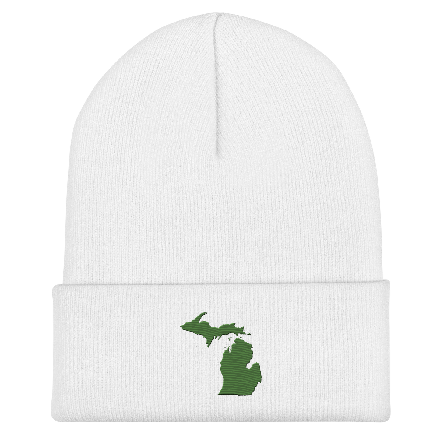 Michigan Cuffed Beanie | Pine Green Outline