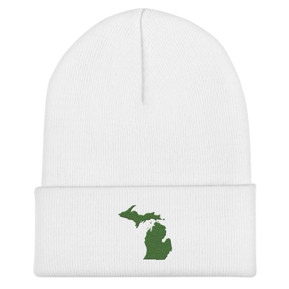 Michigan Cuffed Beanie | Pine Green Outline