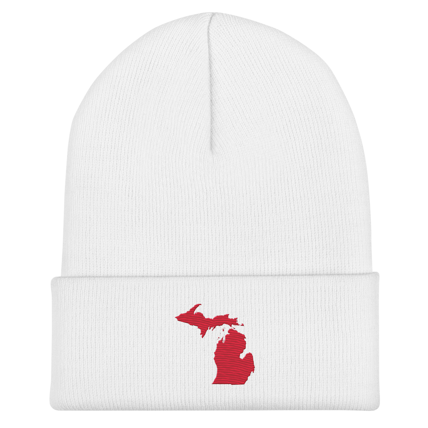 Michigan Cuffed Beanie | Lighthouse Red Outline