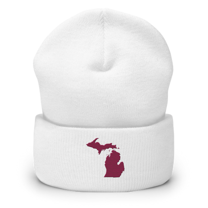 Michigan Cuffed Beanie | Ruby Red Outline