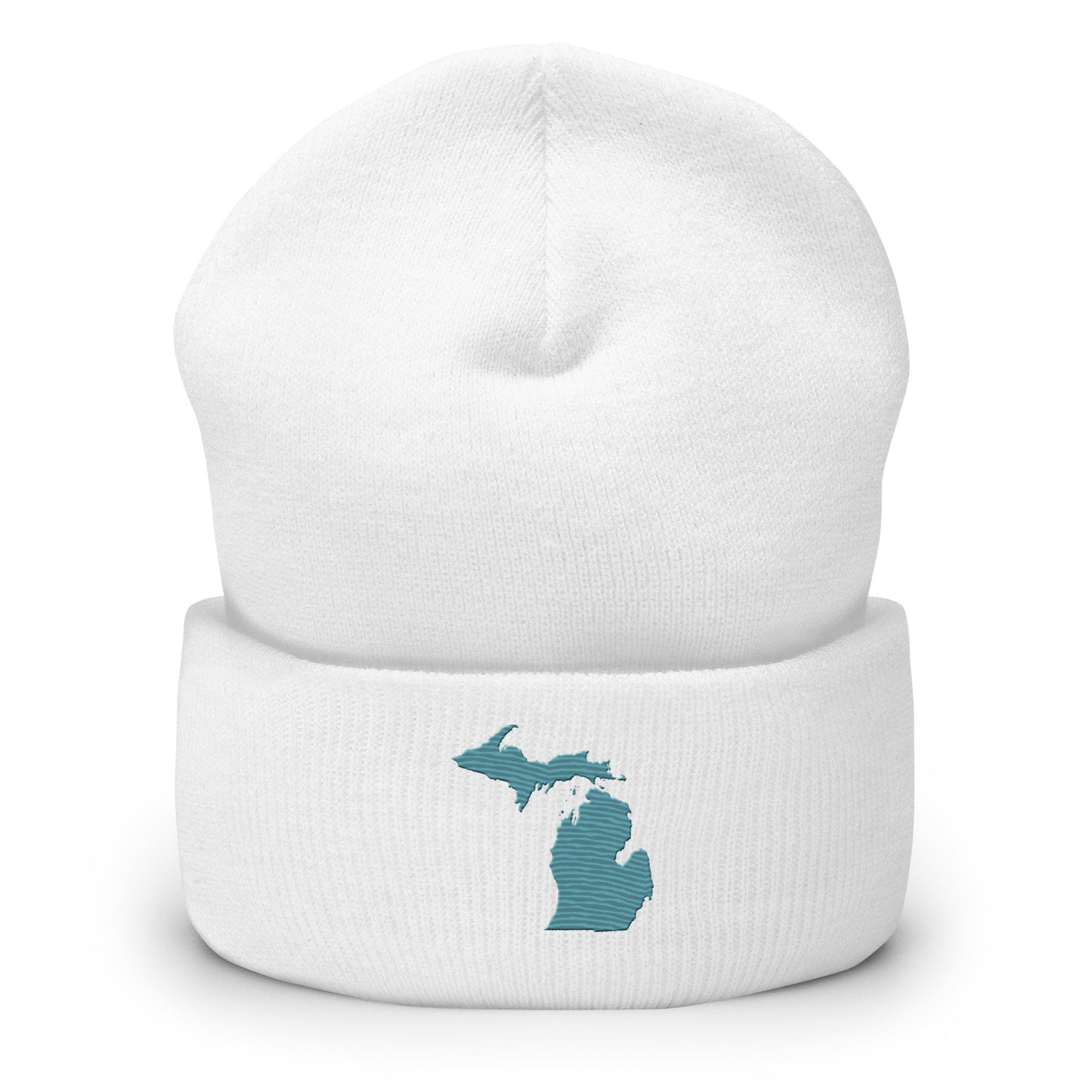 Michigan Cuffed Beanie | Huron Blue Outline