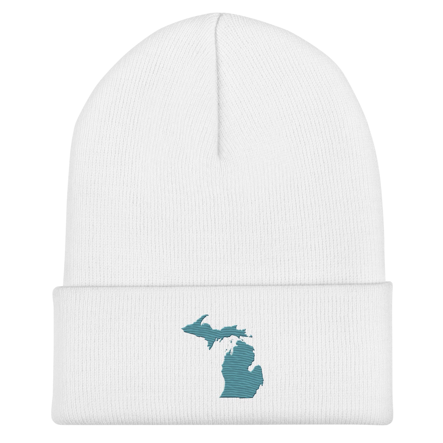 Michigan Cuffed Beanie | Huron Blue Outline