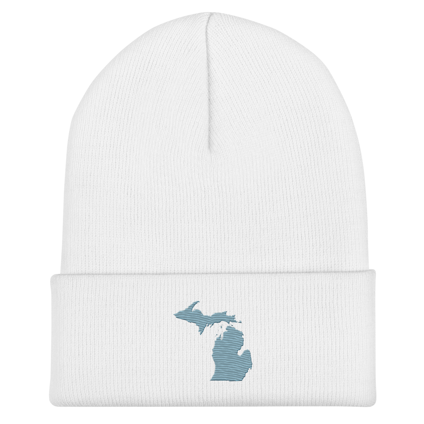 Michigan Cuffed Beanie | Opal Blue Outline