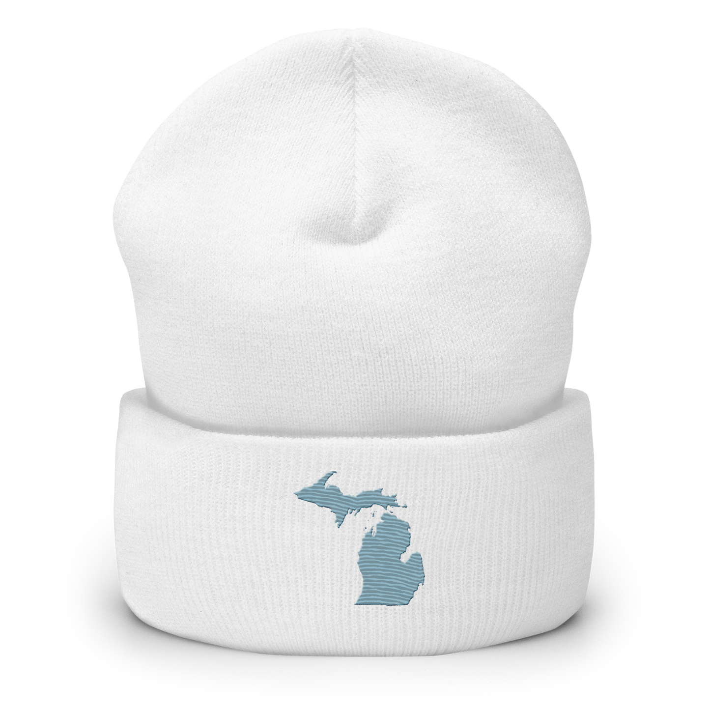 Michigan Cuffed Beanie | Opal Blue Outline