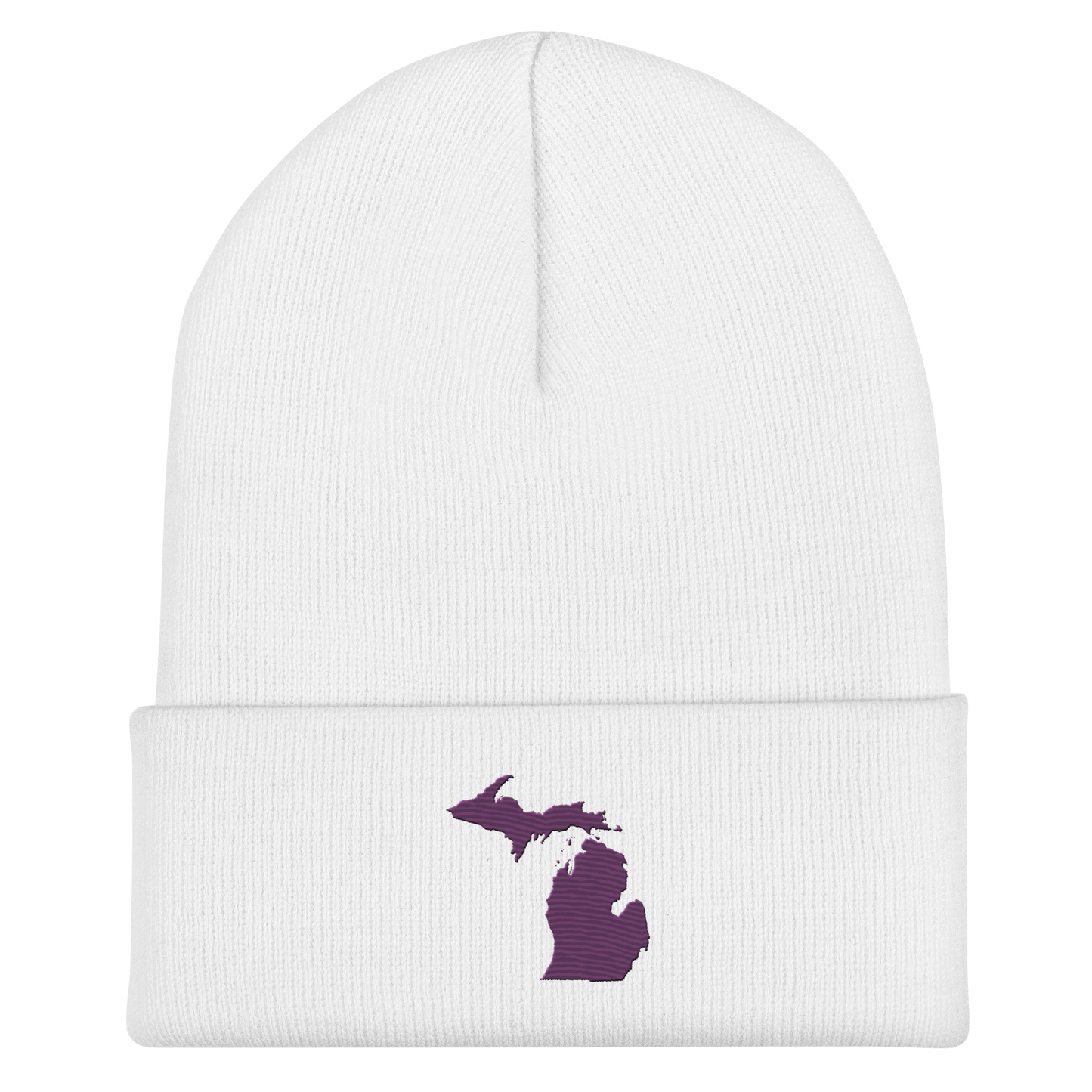 Michigan Cuffed Beanie | Plum Outline