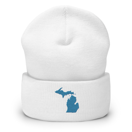 Michigan Cuffed Beanie | Traverse Blue Outline