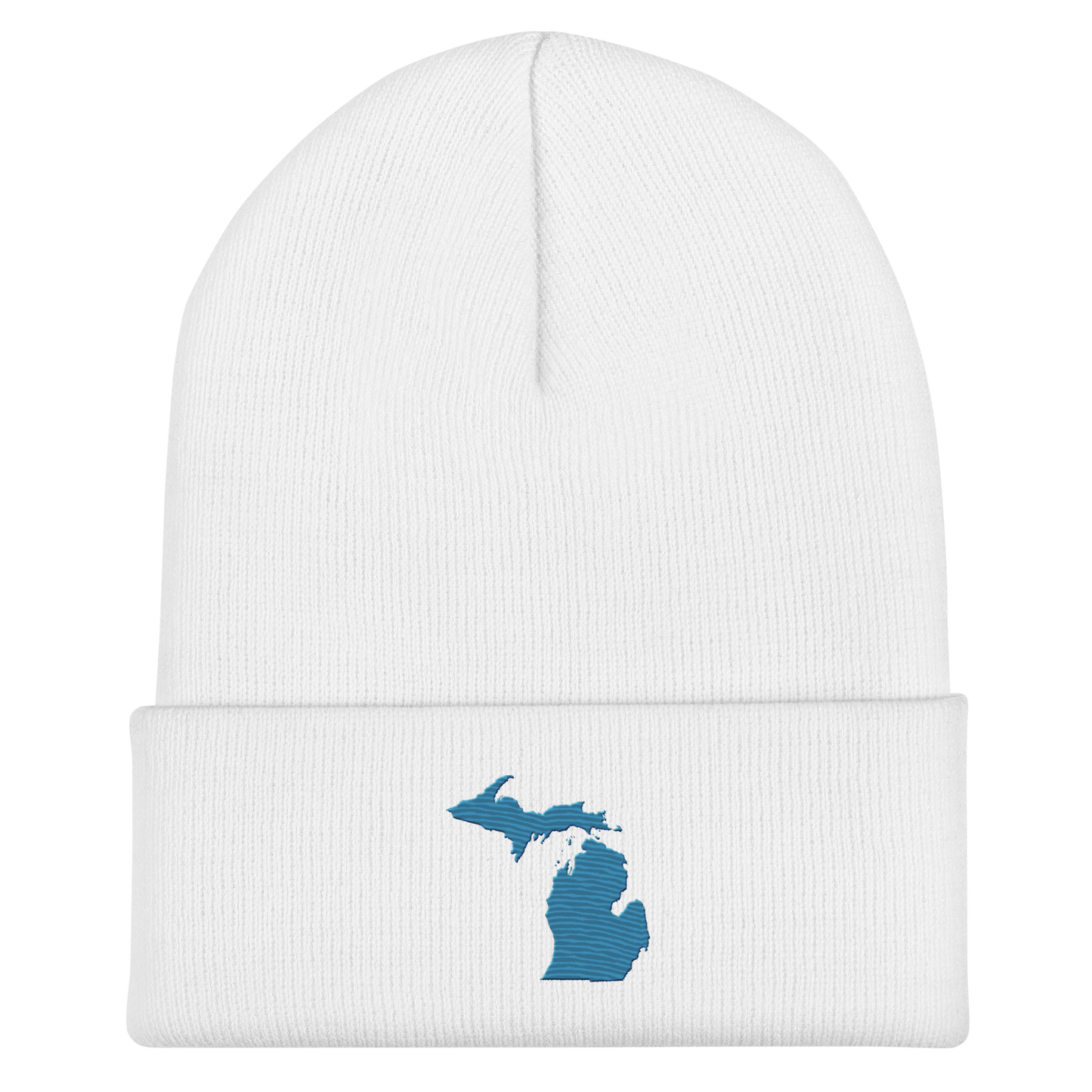 Michigan Cuffed Beanie | Traverse Blue Outline