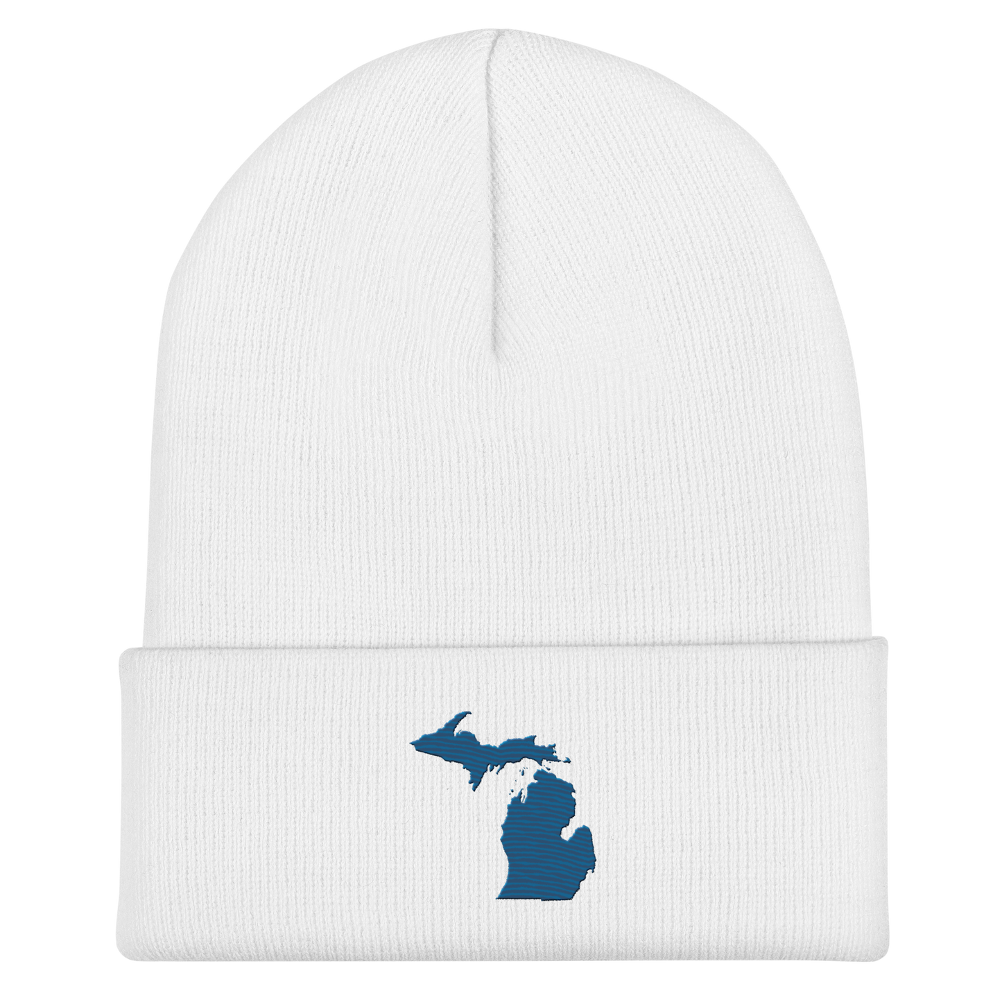 Michigan Cuffed Beanie | Blueberry Outline