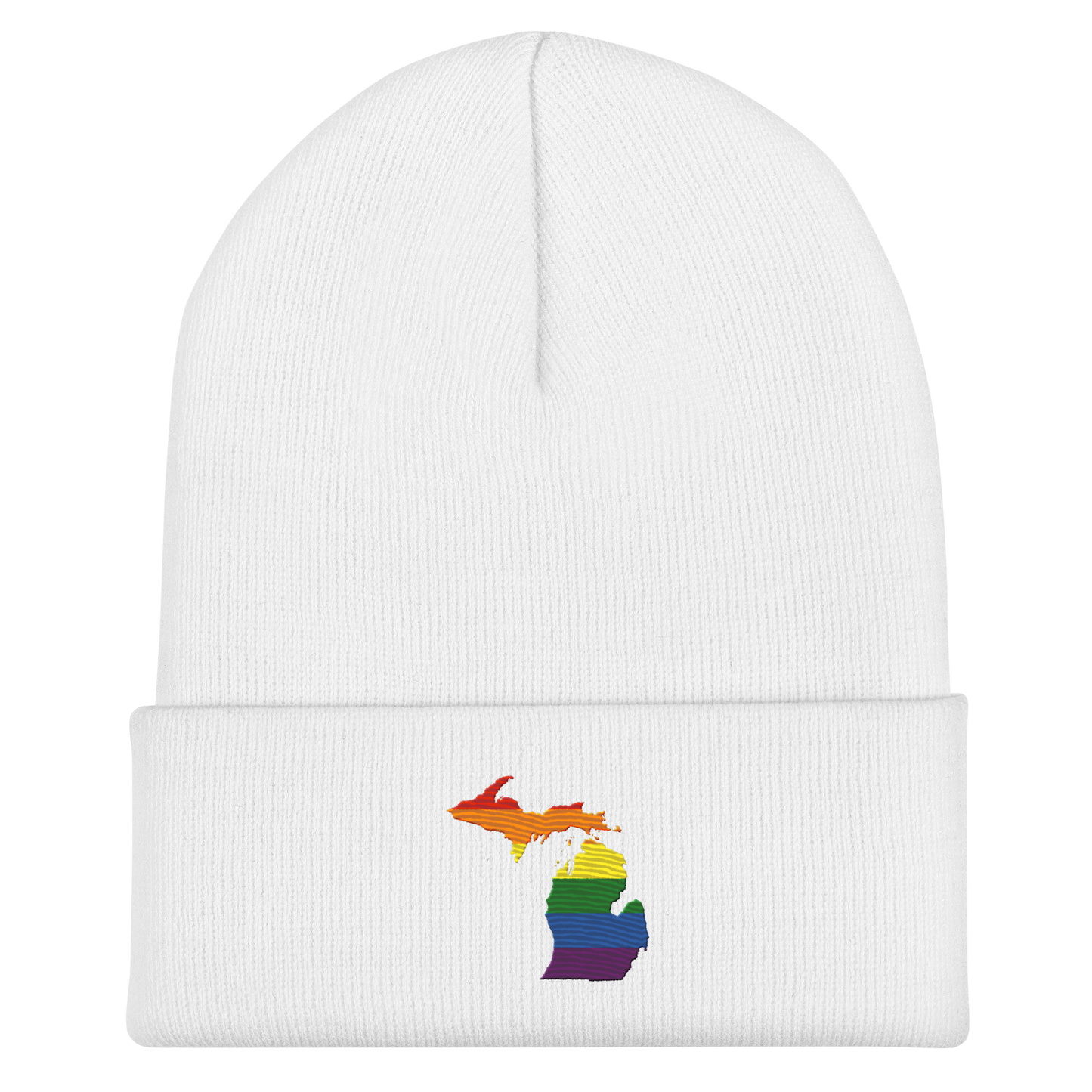 Michigan Cuffed Beanie | Rainbow Pride Outline