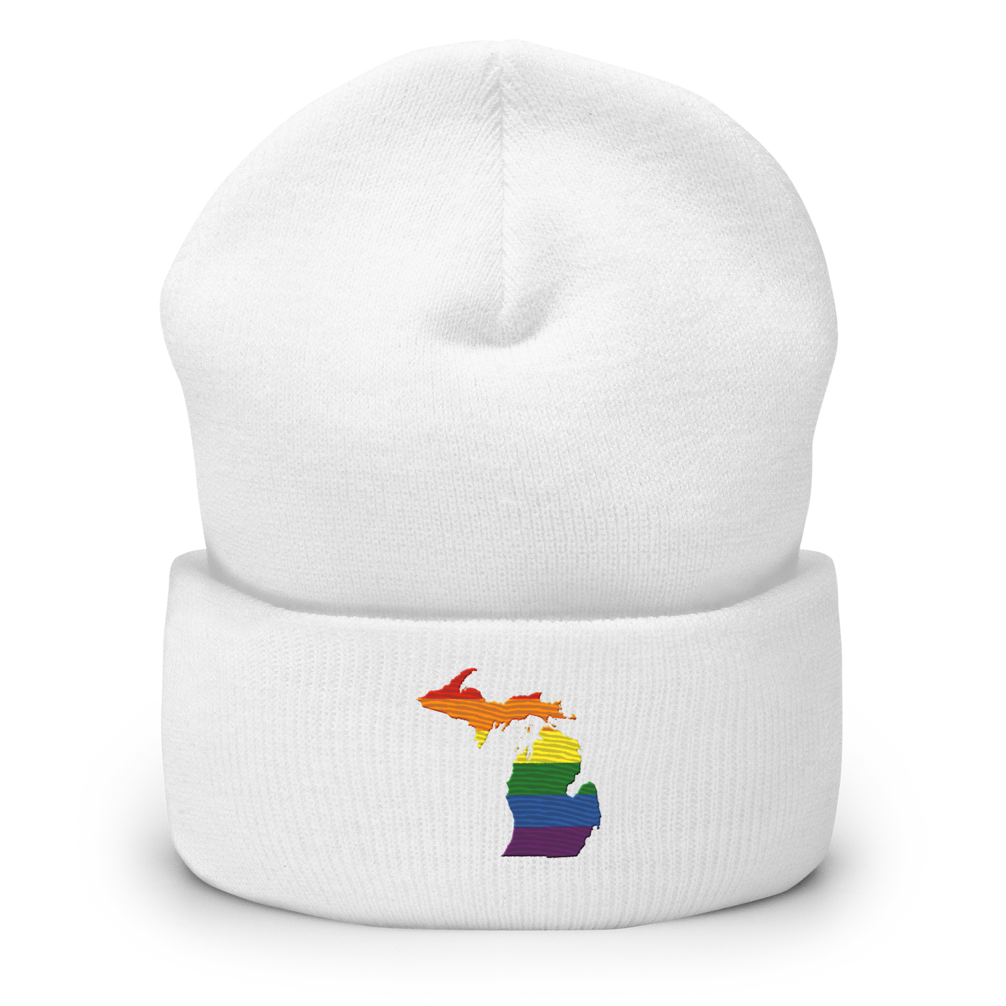 Michigan Cuffed Beanie | Rainbow Pride Outline