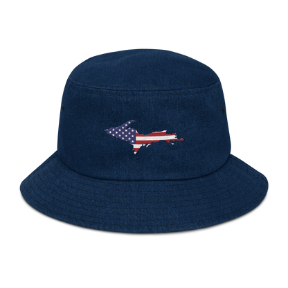 Michigan Upper Peninsula Denim Bucket Hat (Patriot Edition)