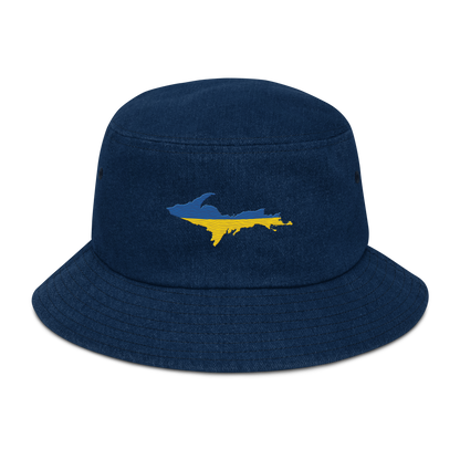 Michigan Upper Peninsula Denim Bucket Hat (Ukraine Edition)