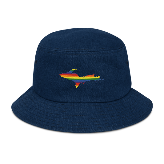 Michigan Upper Peninsula Denim Bucket Hat (Pride Edition)