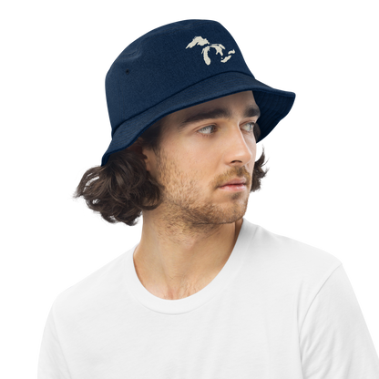 Great Lakes Denim Bucket Hat (Ivory White)