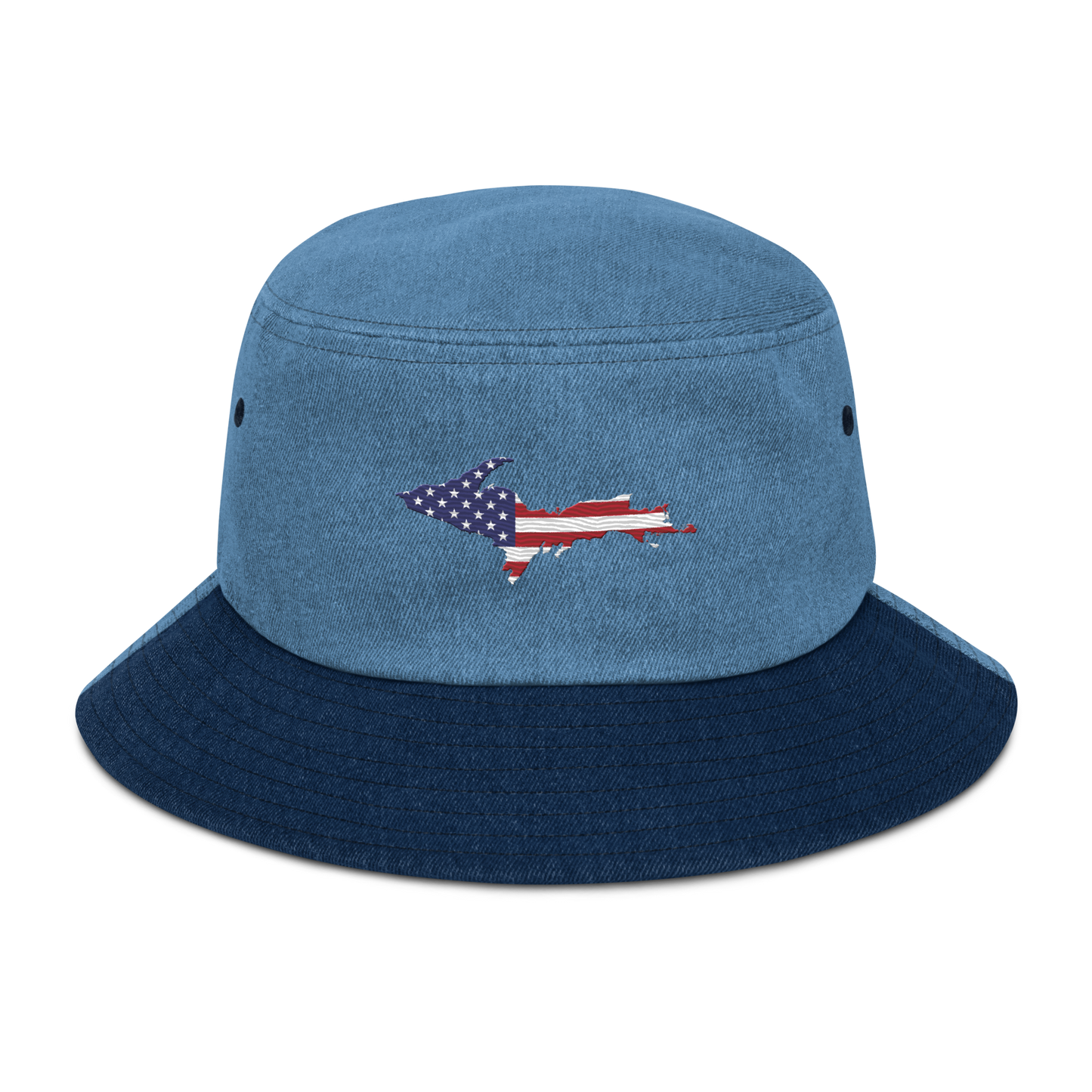 Michigan Upper Peninsula Denim Bucket Hat (Patriot Edition)