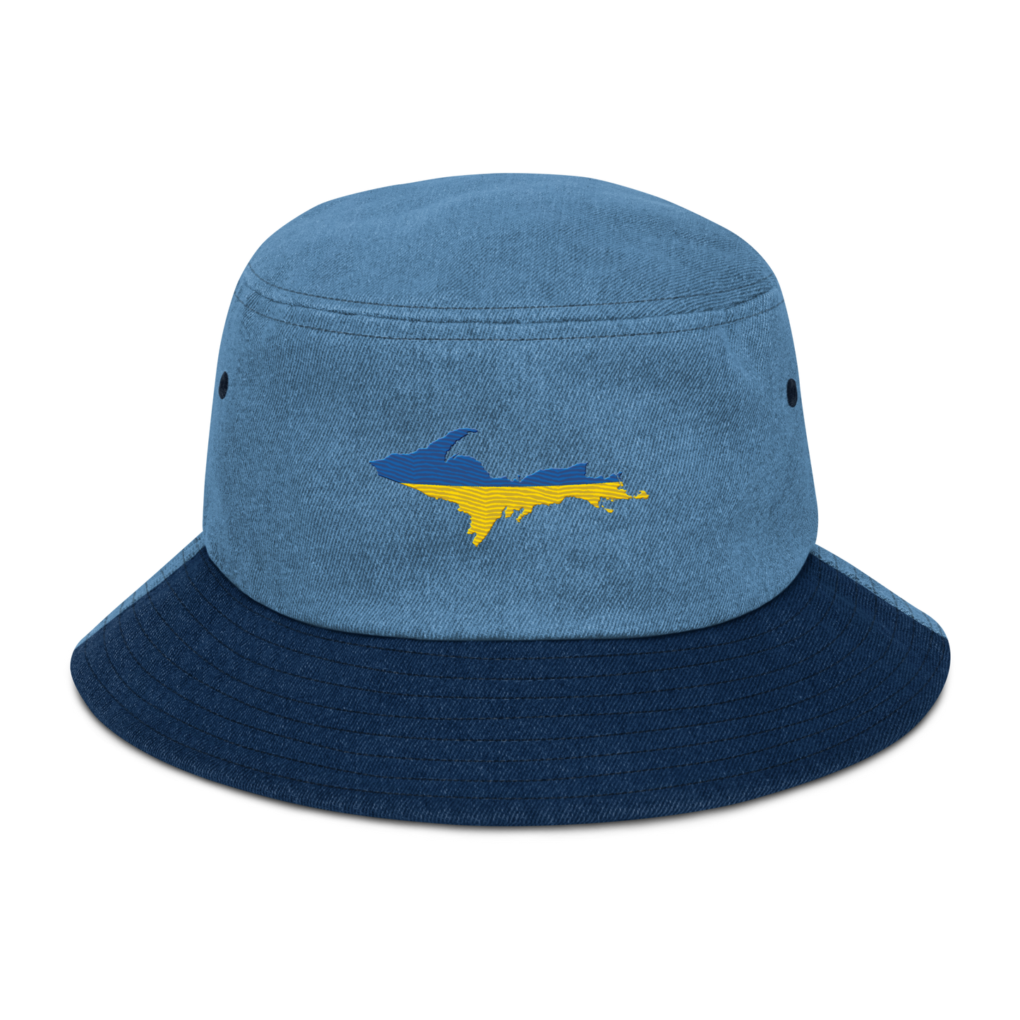 Michigan Upper Peninsula Denim Bucket Hat (Ukraine Edition)