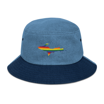 Michigan Upper Peninsula Denim Bucket Hat (Pride Edition)