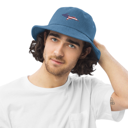 Michigan Upper Peninsula Denim Bucket Hat (Patriot Edition)