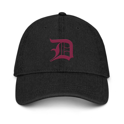 Detroit 'Old English D' Denim Baseball Cap (Ruby Red)