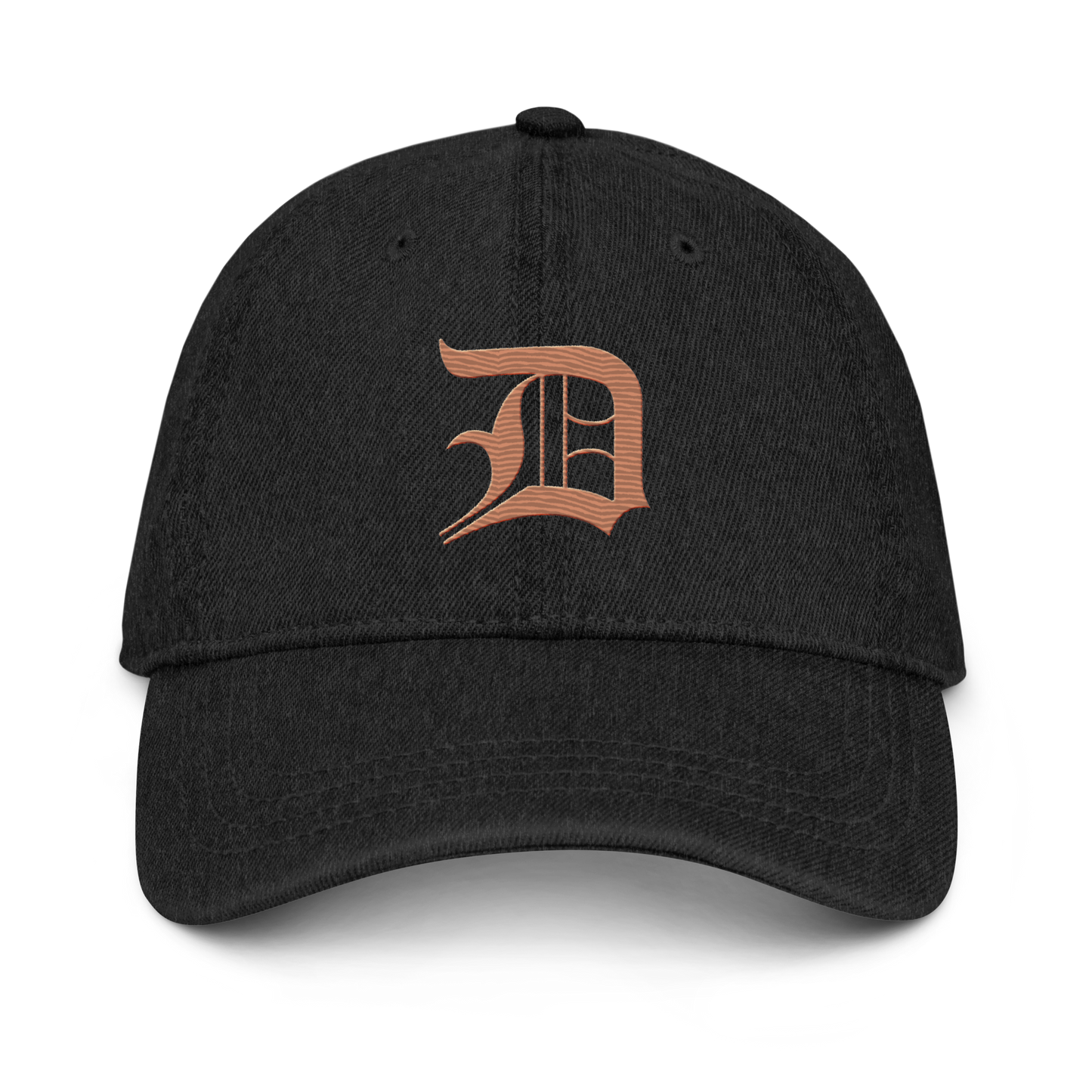 Detroit 'Old English D' Denim Baseball Cap (Copper Color)