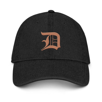 Detroit 'Old English D' Denim Baseball Cap (Copper Color)