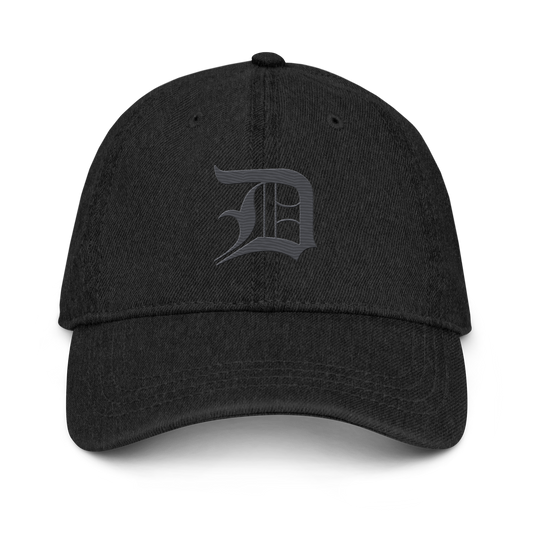 Detroit 'Old English D' Denim Baseball Cap (Iron Ore Grey)