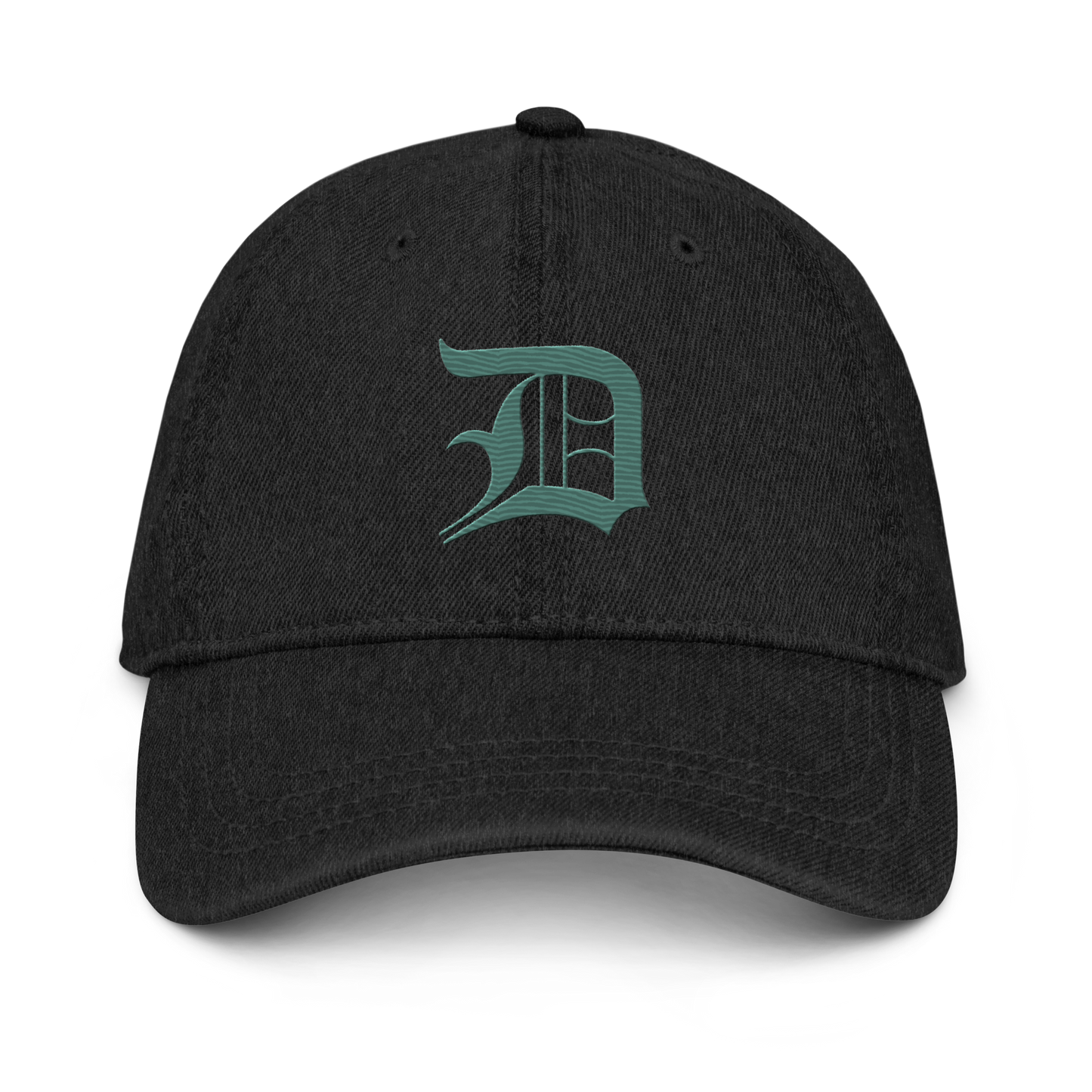 Detroit 'Old English D' Denim Baseball Cap (Copper Green)