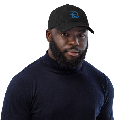 Detroit 'Old English D' Denim Baseball Cap (Azure)