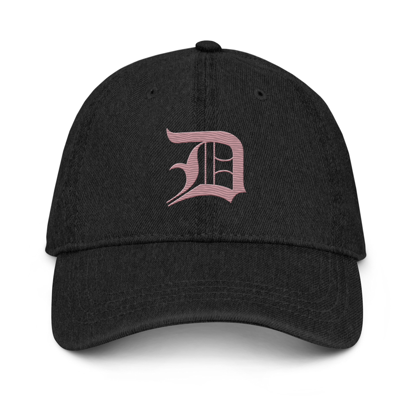 Detroit 'Old English D' Denim Baseball Cap (Cherry Blossom Pink)