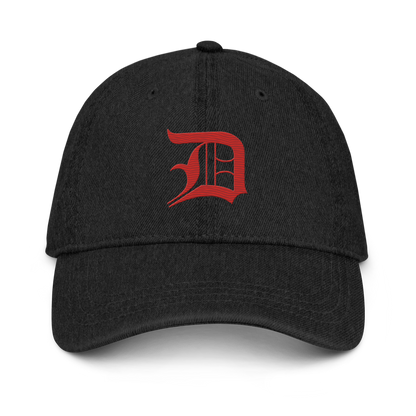 Detroit 'Old English D' Denim Baseball Cap (Aliform Red)