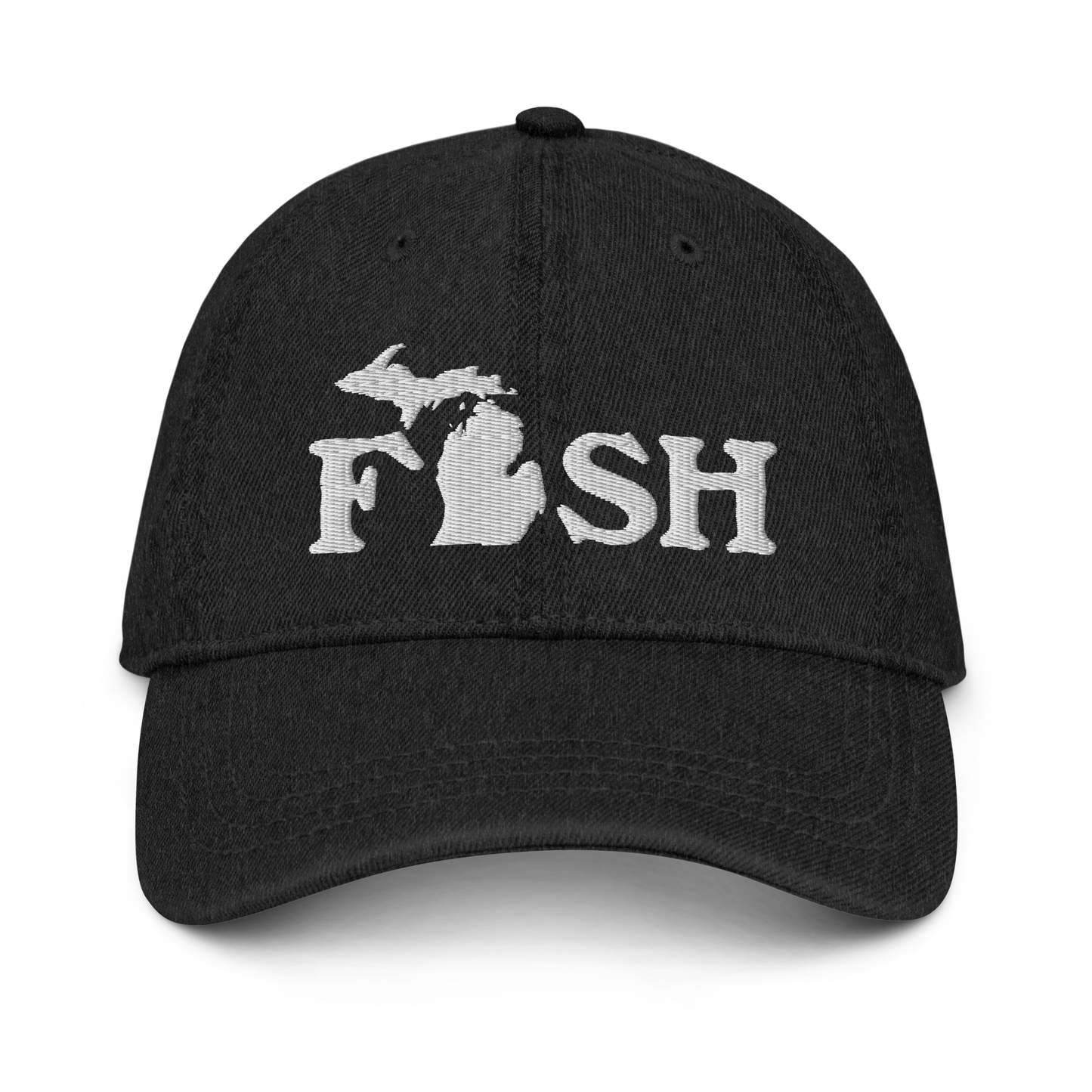 Michigan 'Fish' Denim Baseball Cap