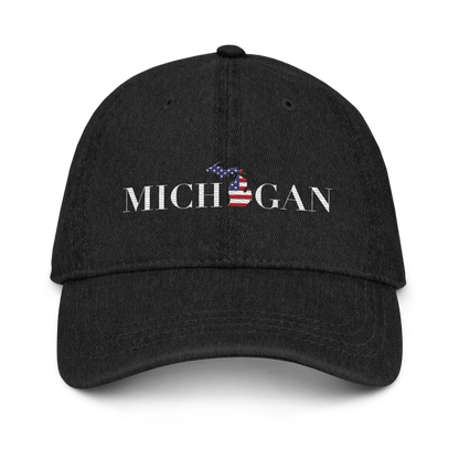 'Michigan' Denim Baseball Cap (Didone Patriot Edition)